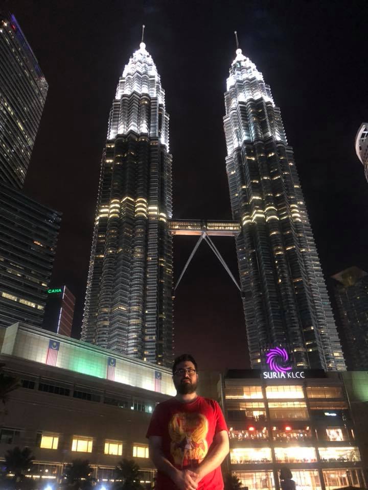 Keith in front of the Petronas Twin Towers
