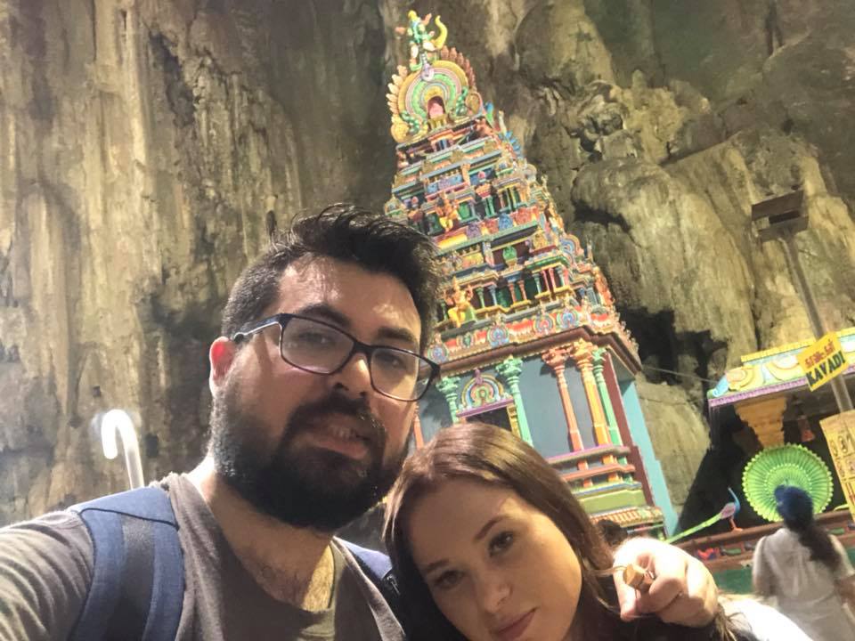 Keith and Kayla inside the Batu Caves Temple